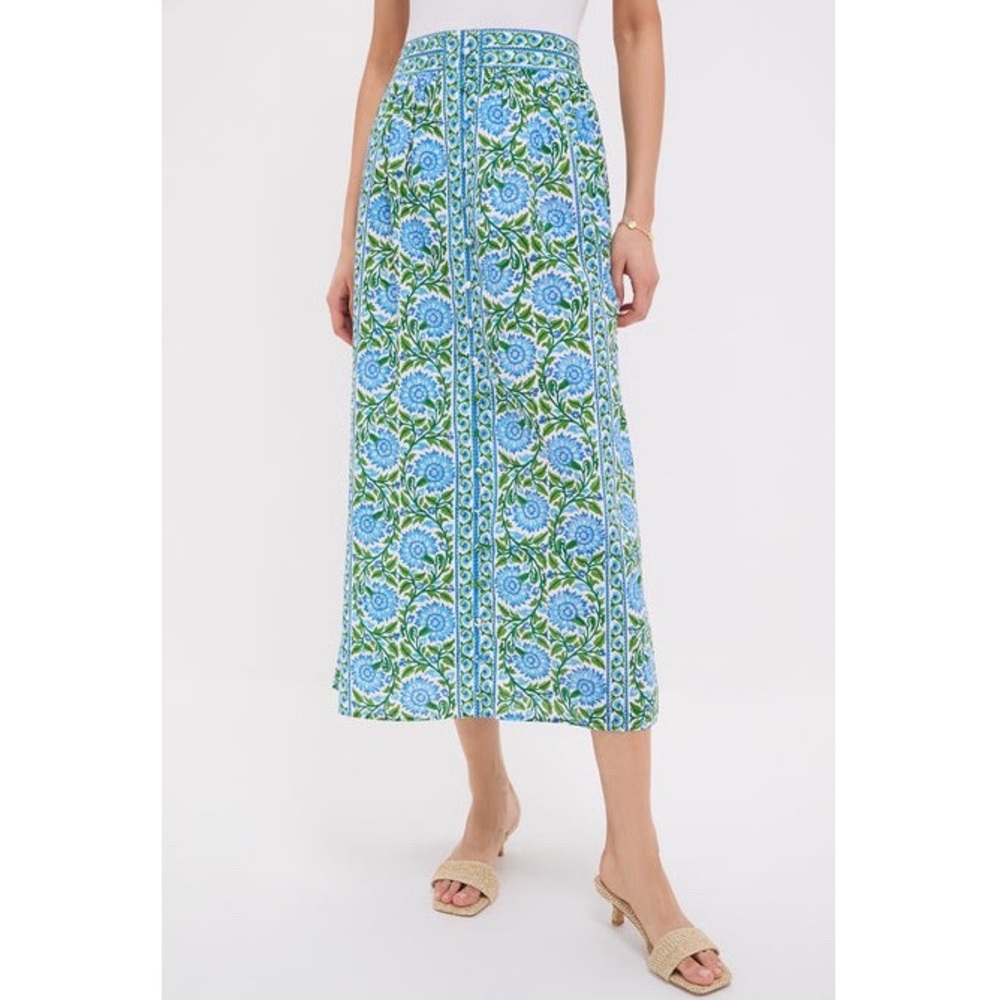 Tuckernuck Blue and Green Floral Skirt